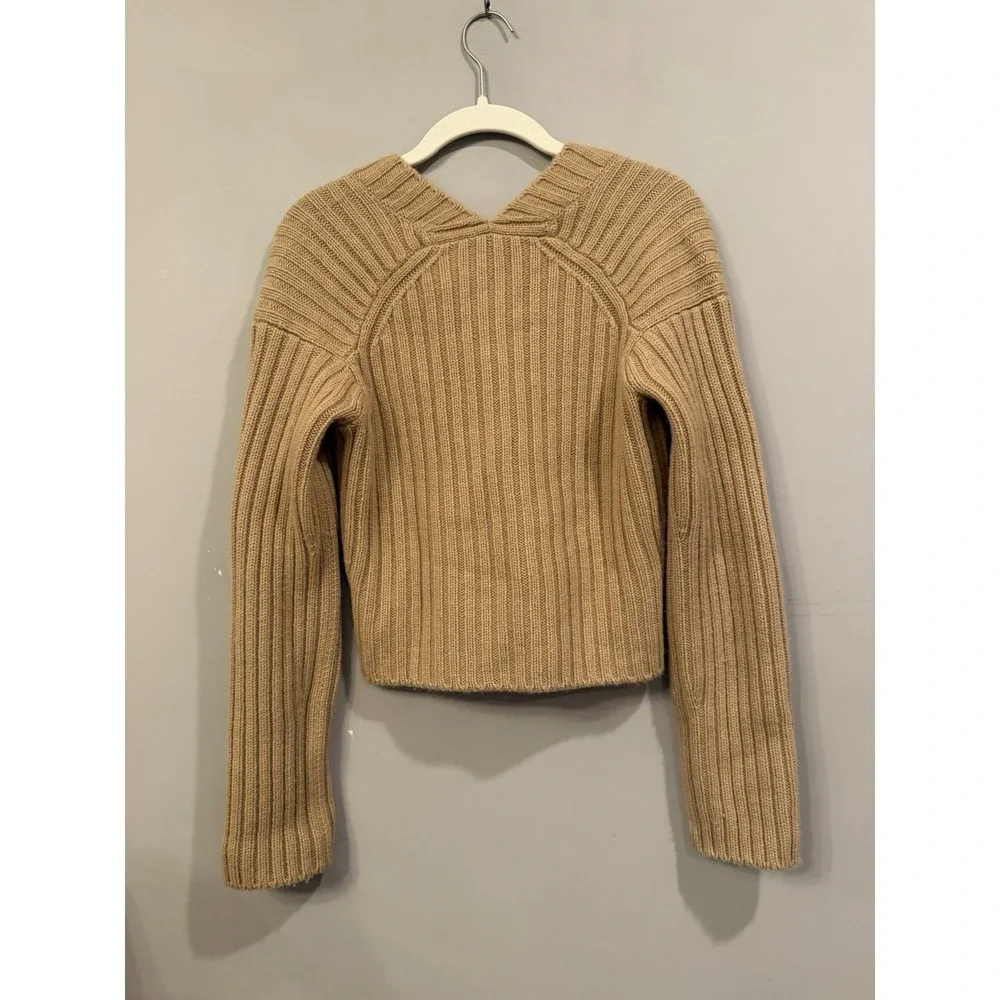 VINCE Cropped Ribbed Wool & Cashmere Button-Front 20